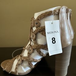 Braided Leather Heeled Sandals
