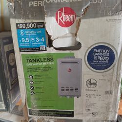 Rheem Performance Plus Tankless Water Heater. Never Used Open Box