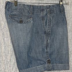 Eddie Bauer: Denim Cuffed Shorts, Cotton, Size: 8