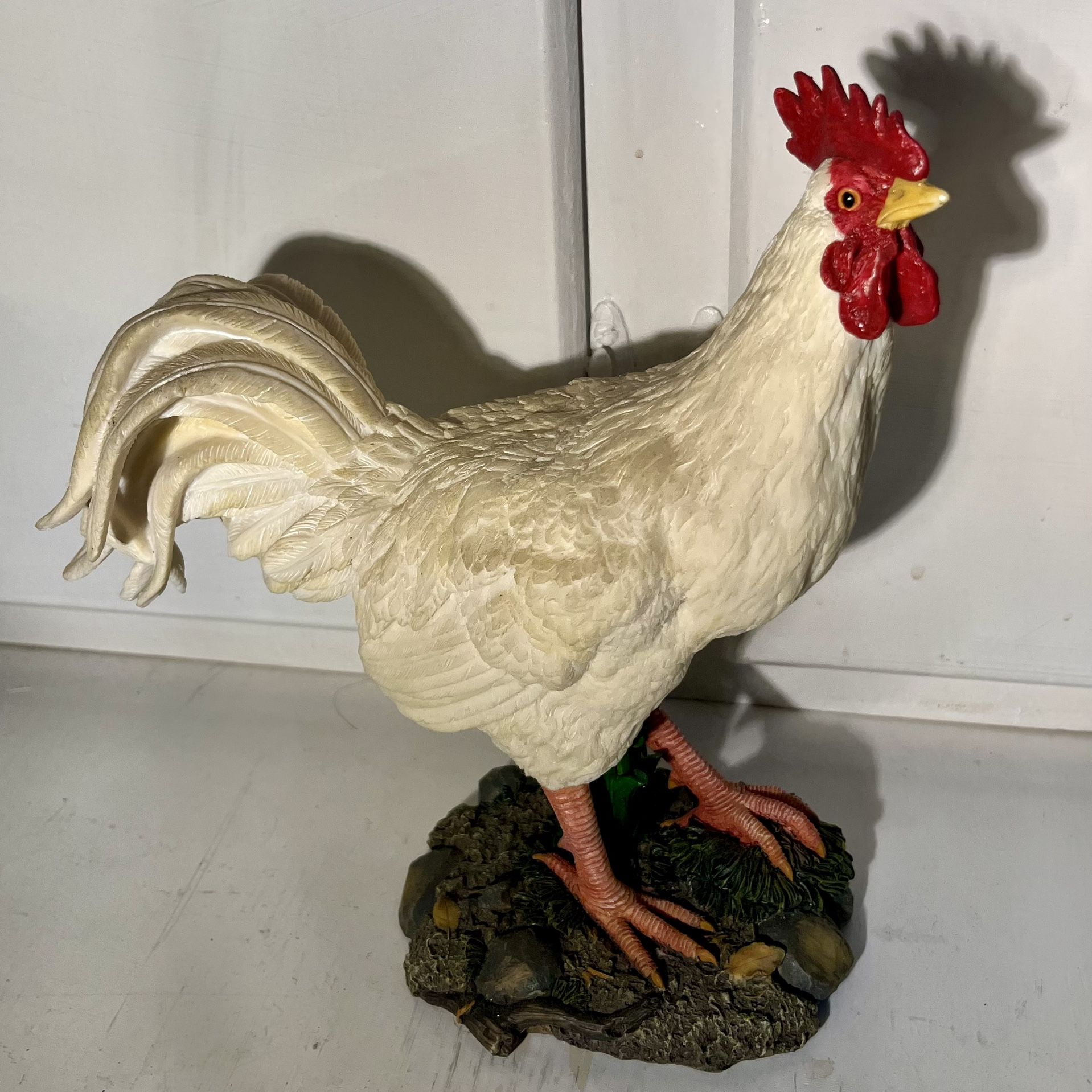Herco Professional Gift Leghorn Rooster Chicken Resin Figurine Sculpture Statue 8.5” 