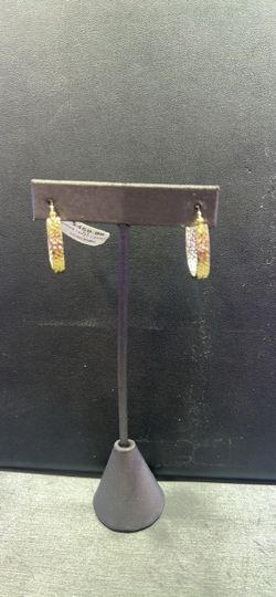 Two-Tone Gold Hoop Earrings