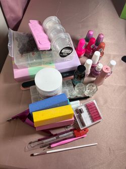 Nail Art Supply Lot with Polish and Tools