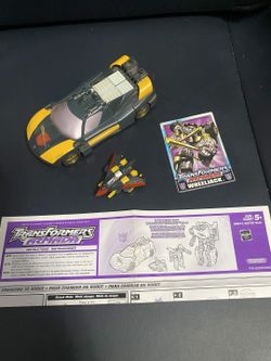 Complete 2003 Transformers Armada Wheeljack Sports Car Wind Sheer Comic Manual