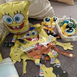 Globos  Y  Figuras Para Pastel De Sponchs Bob