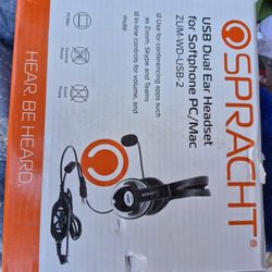 Usb Dual Ear Headset For Soft phone Pc/mac (Zum-wd-usb-2)