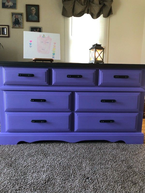 Very nice purple and black dresser