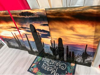 Cactus Sunset Aluminum Big Wall Art