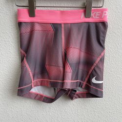 NIKE PRO Pink Elastic Waistband Dri-Fit Athletic Workout Classic Biker Shorts