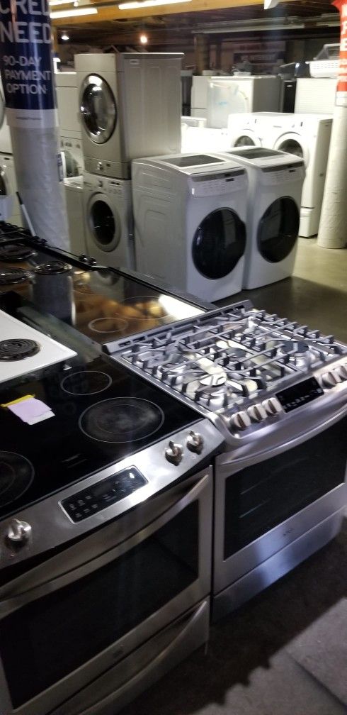 Huge Sale Store Full Of Nice Like Brand New Washer Dryer Fridge Stove Oven Stackable Free Warranty 44for Financing 90day TO Pay
