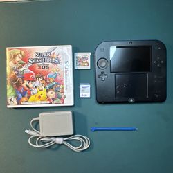 Nintendo 2DS Black/Blue with Smash Bros, Charger, & SD Card