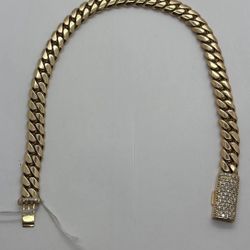 14K Yellow Gold Cuban Link Anklet