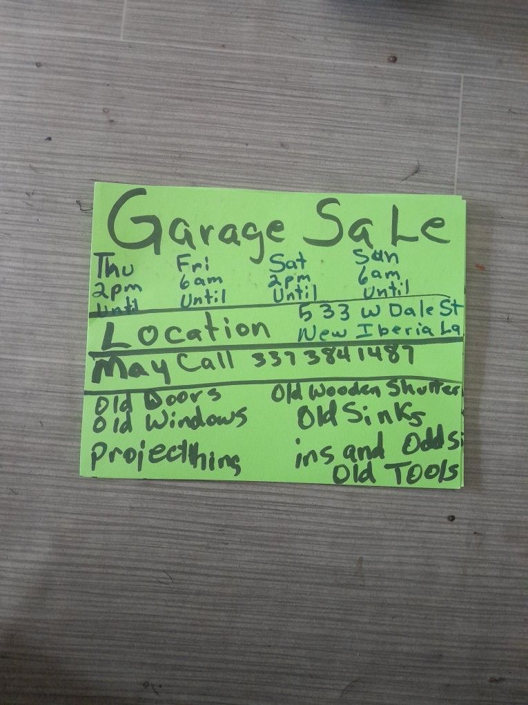 Garage Sale Items