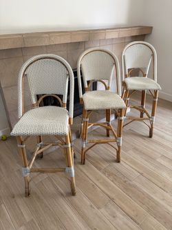 Serena & Lily Riviera Rattan Bar Stools