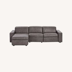 West Elm Enzo Leather Sleeper And Chaise Sofa