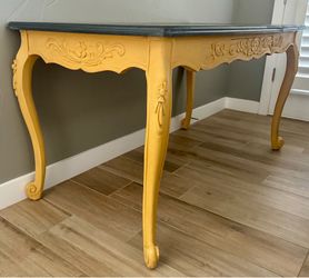 Painted solid wood writing desk with pencil drawer