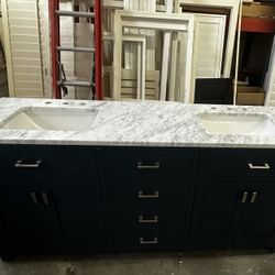 Restroom / Bathroom Double Sink Cabinet- Vanity 