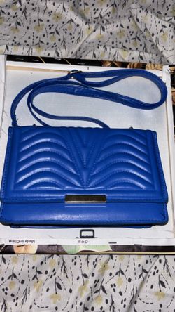 Blue Quilted Crossbody Purse