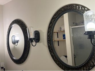Two bathroom mirrors