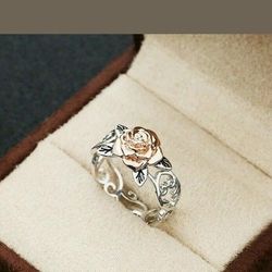 Ring Sterling and rose gold plated size ,7, 8