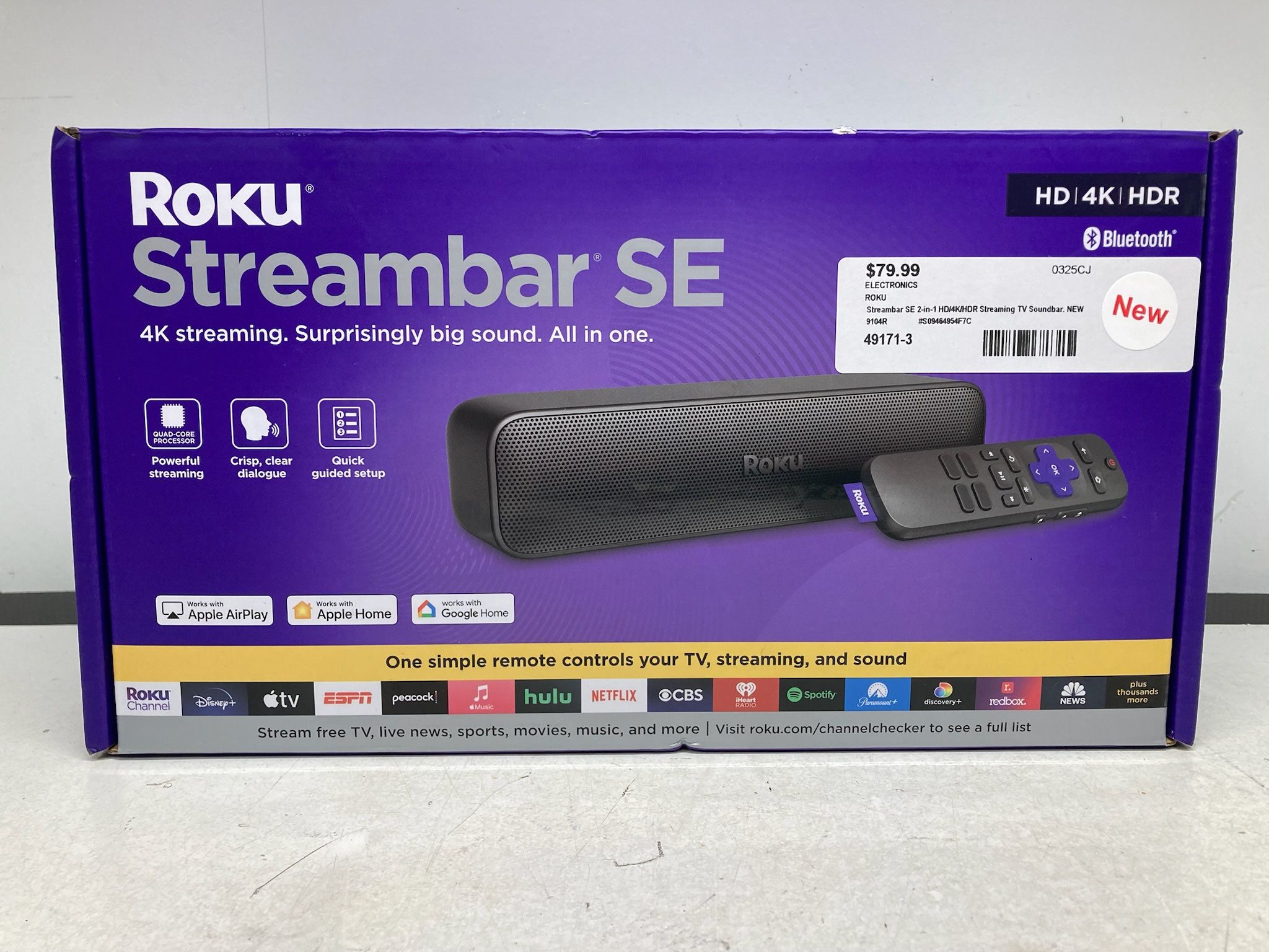 ROKU 9104R Streambar SE 2-in-1 HD/4K/HDR Streaming TV Soundbar
