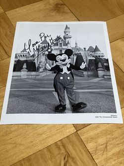 Mickey Mouse signed photo from the Disneyland Resort. 8” x 10” signed glossy
