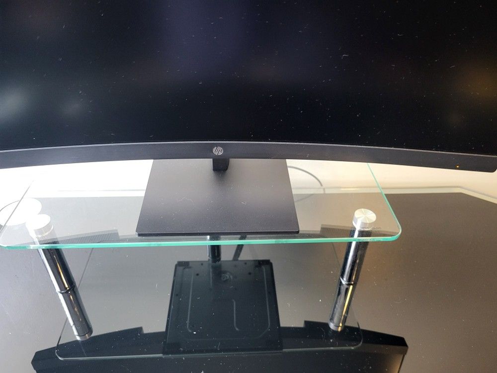 Black Glass Computer Desk