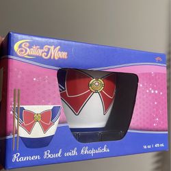 1 Sailor Moon Japanese Dinnerware Set 16- Ounce Ramen Bowl w/ Chopsticks