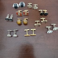 Mixed lot 10 Vintage Men’s Cuff links Swank/unbranded