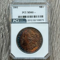 Stunning 1881-P Morgan Silver Dollar – PCI MS65+ Toned Numismatic Collectible