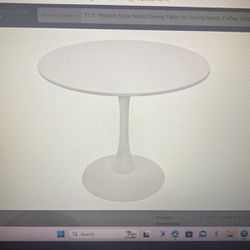 White Round Dining Table 3.5 Inch – 2 To 4 Person