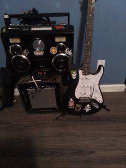 Fender squire guitar and amp