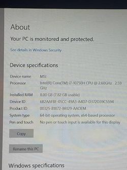 Msi Gaming Laptop..I Don't Give My Number Out For Privacy Resons 