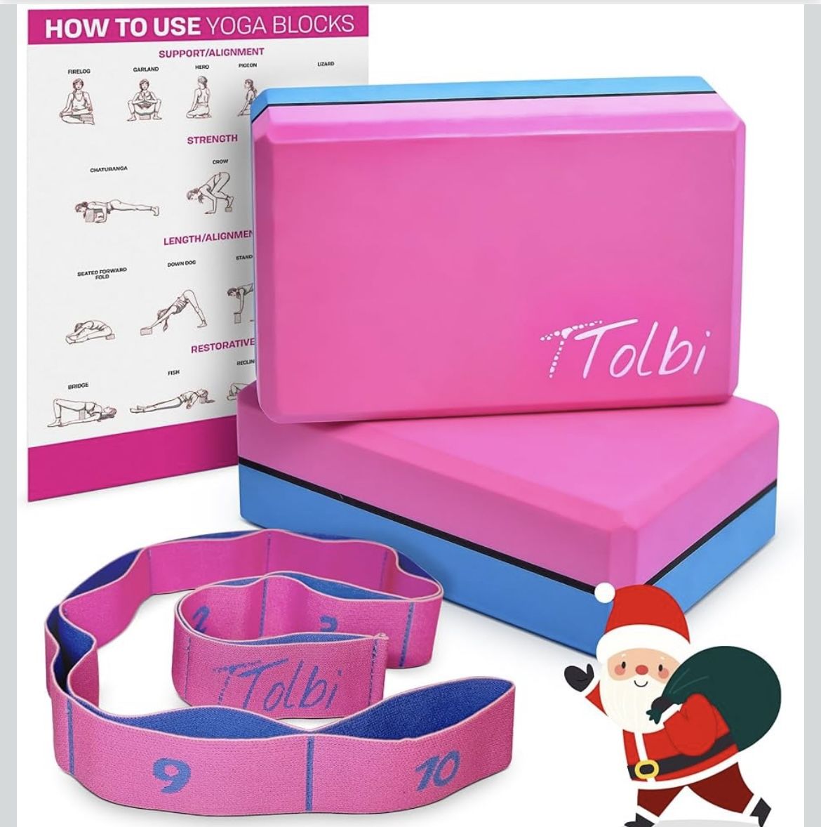 Yoga Blocks 2 Pcs With Strap Non Slip Foam Pilates Blocks For Home Workout Dance Ballet Gymnastics Stretching Exercise