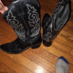Only Wore Once Nice Black Leather Cowboy Boots 