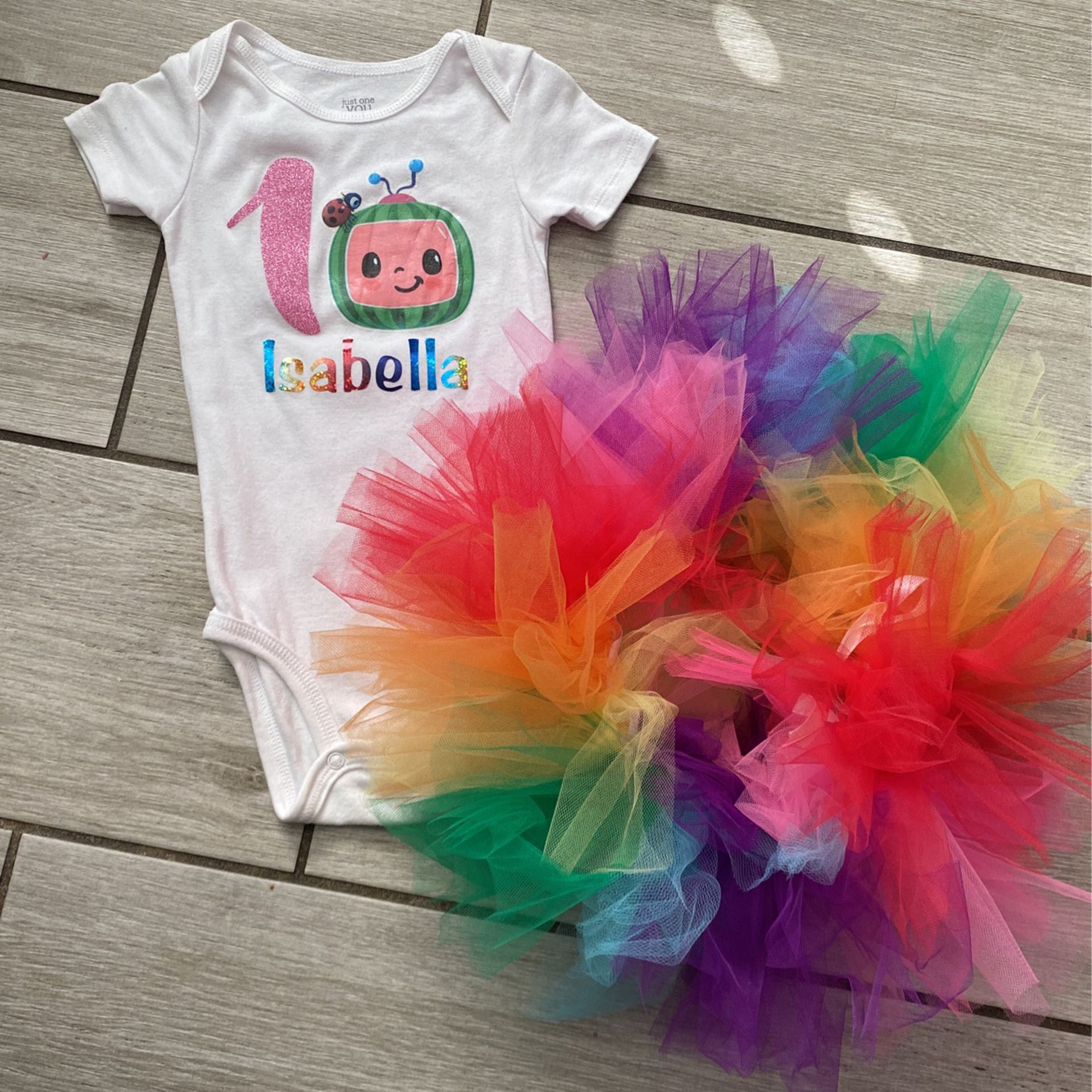 18 months Cocomelon Rainbow Tutu Outfit
