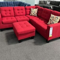 New Red Sectional Couch Only $50 Down Payment 