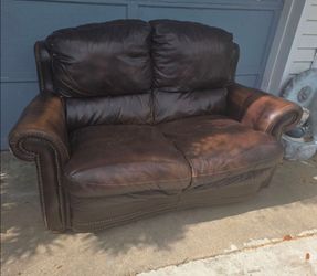 Leather love seat