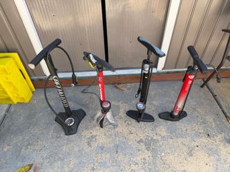 4 bikes pumps specialized $35 other 3 at $25 each