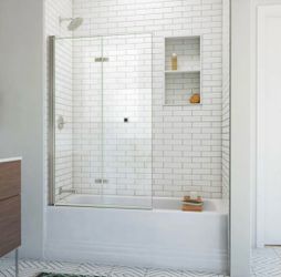 *STILL IN BOX - DreamLine Aqua-Q Fold 36" W x 58" H Frameless Bi-Fold Tub Door
