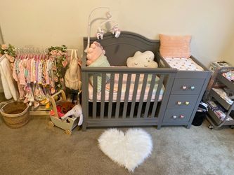 Mini Baby crib grey