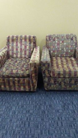 Retro-style Brown Office Double Chairs