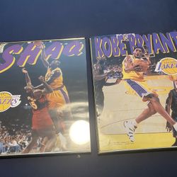 Vintage 1998 Kobe Bryant Poster & 1997 Shaq Poster 