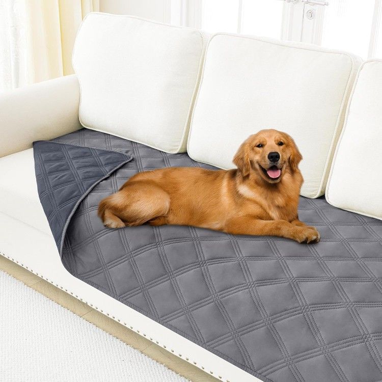 Waterproof Dog Bed Cover Blanket 30x70, Soft Reversible Pet Blanket, Washable Leakproof Cats Dogs Couch Cover for Sofa, Couch, Furniture, Grey