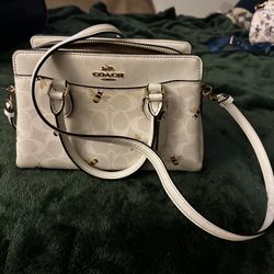 Coach Mini Darcie Carryall in Signature Canvas with Bee Print