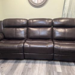 Electric Recliners 100% Real Leather Color Chocolate Brown 