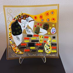 Hand-Crafted Fused Glass Art Plate