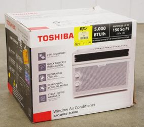 TOSHIBA 5,000 BTU 115V Window Air Conditioner, Cools 150 sq. ft., White, Unused