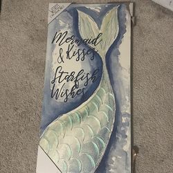 Mermaid Tail Canvas Wall Art – Beach/Coastal Decor