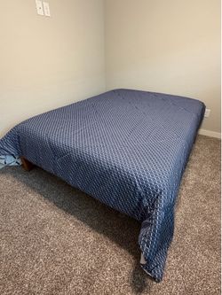 Wooden Bed Frame and Mattress (Queen)