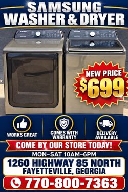 Samsung Washer & Dryer for Sale
(Works Great) Comes w/ Warranty Delivery Available